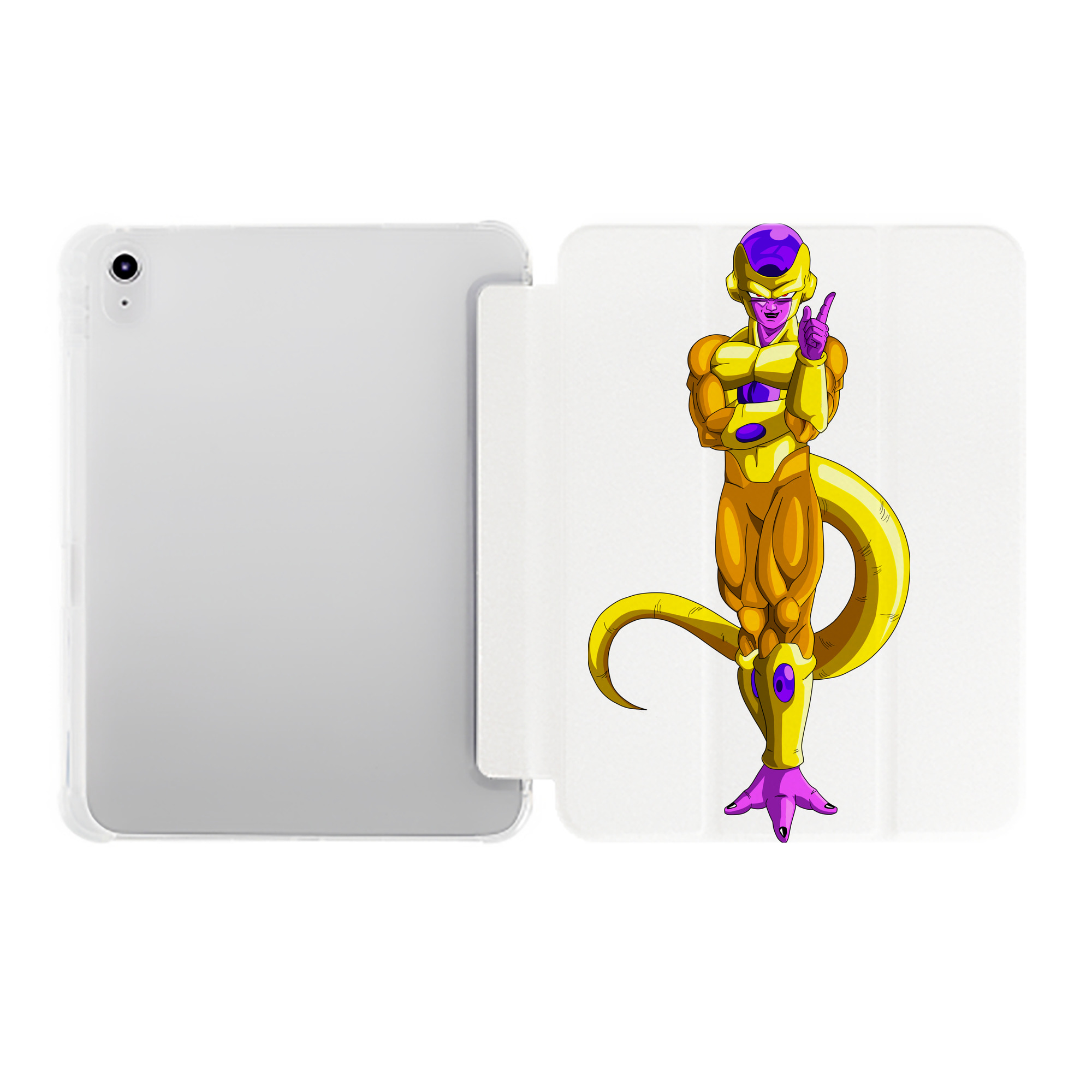 （画像用） ドラゴンボール フリーザ DRAGON BALL Frieza IPad ケース ペン収納付き 三つ折りスタンド PUレザー×シリコン 対応機種9.5/10.5/10.9インチ